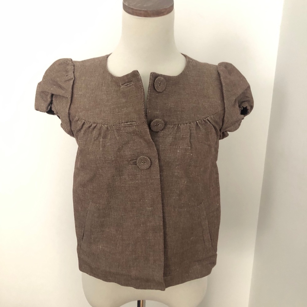 Gap Linen Cap sleeve Coat XS petite